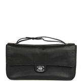 Chanel Maxi "Souplissimo" Small Flap Bag Black Grained Calfskin Silver Hardware - Thumbnail View 1