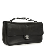 Chanel Maxi "Souplissimo" Small Flap Bag Black Grained Calfskin Silver Hardware - Thumbnail View 2