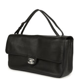 Chanel Maxi "Souplissimo" Small Flap Bag Black Grained Calfskin Silver Hardware - Thumbnail View 5
