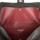 Chanel Maxi "Souplissimo" Small Flap Bag Black Grained Calfskin Silver Hardware - Thumbnail View 10