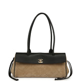 Chanel Small "Urban Essential" East West Shopping Tote Black Grained Calfskin and Beige Suede Gold Hardware - Thumbnail View 1