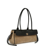 Chanel Small "Urban Essential" East West Shopping Tote Black Grained Calfskin and Beige Suede Gold Hardware - Thumbnail View 2