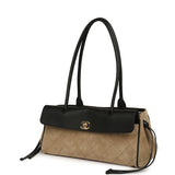 Chanel Small "Urban Essential" East West Shopping Tote Black Grained Calfskin and Beige Suede Gold Hardware - Thumbnail View 5