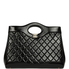 Chanel Large 31 Shopper Black Shiny Lambskin Light Gold Hardware
