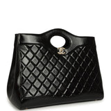 Chanel Large 31 Shopper Black Shiny Lambskin Light Gold Hardware - Thumbnail View 2
