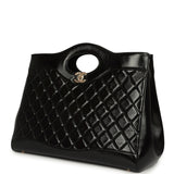 Chanel Large 31 Shopper Black Shiny Lambskin Light Gold Hardware - Thumbnail View 5