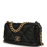 Pre-owned Chanel Large 19 Flap Bag Black Shiny Lambskin Mixed Metal Hardware - Thumbnail View 5
