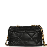 Pre-owned Chanel Large 19 Flap Bag Black Shiny Lambskin Mixed Metal Hardware - Thumbnail View 4