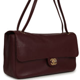 Chanel Maxi "Souplissimo" Small Flap Bag Burgundy Grained Calfskin Gold Hardware - Thumbnail View 2