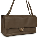 Chanel Maxi "Souplissimo" Small Flap Bag Brown Grained Calfskin Gold Hardware - Thumbnail View 2