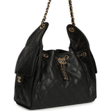Chanel Small 25 Hobo Bag Black Caviar Gold Hardware - Thumbnail View 2