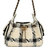 Chanel Mini 25 Hobo Bag White, Black Tweed Gold Hardware - Thumbnail View 1