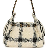 Chanel Mini 25 Hobo Bag White, Black Tweed Gold Hardware - Thumbnail View 4