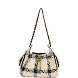 Chanel Mini 25 Hobo Bag White, Black Tweed Gold Hardware - Thumbnail View 7
