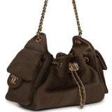 Chanel Mini 25 Hobo Bag Dark Khaki Pony Hair Gold Hardware - Thumbnail View 2