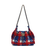 Chanel Mini 25 Hobo Bag Red, Blue, White Tweed Gold Hardware - Thumbnail View 7