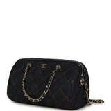 Chanel Mini Timeless Classic Barrel Bag with Chain Dark Blue Denim Light Gold Hardware - Thumbnail View 5
