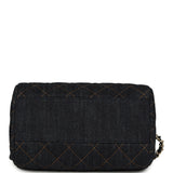 Chanel Mini Timeless Classic Barrel Bag with Chain Dark Blue Denim Light Gold Hardware - Thumbnail View 6