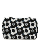 Pre-owned Chanel Mini Rectangular Flower Flap Bag Black, Navy, White Sequin Ruthenium Hardware - Thumbnail View 4
