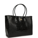 Chanel Large Cerf Shopping Bag Black Croc Embossed Calfskin Gold Hardware - Thumbnail View 2