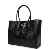 Chanel Large Cerf Shopping Bag Black Croc Embossed Calfskin Gold Hardware - Thumbnail View 5