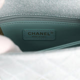 Chanel Small Coco Handle Flap Bag Light Blue Iridescent Caviar Antique Gold Hardware - Thumbnail View 8