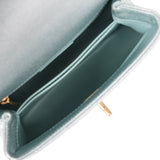Chanel Small Coco Handle Flap Bag Light Blue Iridescent Caviar Antique Gold Hardware - Thumbnail View 10