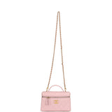 Chanel Top Handle Long Vanity Case with Chain Light Pink Shiny Caviar Brushed Gold Hardware - Thumbnail View 7