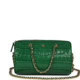 Chanel Mini Timeless Classic Barrel Bag with Chain Green Croc Embossed Calfskin Gold Hardware - Thumbnail View 1