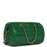 Chanel Mini Timeless Classic Barrel Bag with Chain Green Croc Embossed Calfskin Gold Hardware - Thumbnail View 2