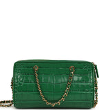 Chanel Mini Timeless Classic Barrel Bag with Chain Green Croc Embossed Calfskin Gold Hardware - Thumbnail View 4