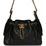 Pre-owned Chanel Mini 25 Hobo Bag Black Caviar Antique Gold Hardware - Thumbnail View 1