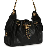 Pre-owned Chanel Mini 25 Hobo Bag Black Caviar Antique Gold Hardware - Thumbnail View 2
