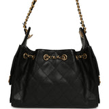 Pre-owned Chanel Mini 25 Hobo Bag Black Caviar Antique Gold Hardware - Thumbnail View 4