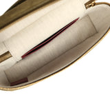 Chanel Top Handle Long Vanity Case with Chain Dark Khaki Suede Gold Hardware - Thumbnail View 9