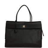 Chanel XXL "It Girl" Shopping Tote Black Calfskin Gold Hardware - Thumbnail View 1
