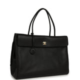 Chanel XXL "It Girl" Shopping Tote Black Calfskin Gold Hardware - Thumbnail View 2
