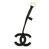 Chanel CC Logo Bag Charm Black Lambskin Gold Hardware - Thumbnail View 1