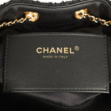 Chanel Mini 25 Hobo Bag Black Tweed Bouclé Gold Hardware - Thumbnail View 9