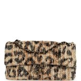 Chanel Maxi Leopard Print "Souplissimo" Small Flap Bag Brown, Black, White Tweed, Mixed Fibers Gold Hardware - Thumbnail View 1