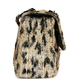 Chanel Maxi Leopard Print "Souplissimo" Small Flap Bag Brown, Black, White Tweed, Mixed Fibers Gold Hardware - Thumbnail View 3