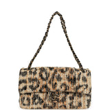 Chanel Maxi Leopard Print "Souplissimo" Small Flap Bag Brown, Black, White Tweed, Mixed Fibers Gold Hardware - Thumbnail View 7