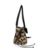 Chanel Small Leopard Print "Urban Essential" East West Shopping Tote Black Calfskin, Brown, Black, White Tweed, Mixed Fibers Gold Hardware - Thumbnail View 3