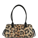 Chanel Small Leopard Print "Urban Essential" East West Shopping Tote Black Calfskin, Brown, Black, White Tweed, Mixed Fibers Gold Hardware - Thumbnail View 4
