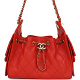 Chanel Mini 25 Hobo Bag Red Caviar Gold Hardware - Thumbnail View 1