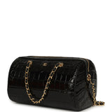 Chanel Mini Timeless Classic Barrel Bag with Chain Black Croc Embossed Calfskin Gold Hardware - Thumbnail View 5
