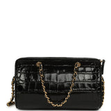Chanel Mini Timeless Classic Barrel Bag with Chain Black Croc Embossed Calfskin Gold Hardware - Thumbnail View 4