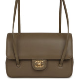 Chanel Small Preppy Coco Flap Bag Dark Khaki Shiny Caviar Brushed Gold Hardware - Thumbnail View 1