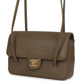 Chanel Small Preppy Coco Flap Bag Dark Khaki Shiny Caviar Brushed Gold Hardware - Thumbnail View 5
