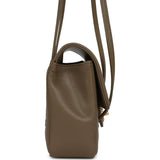 Chanel Small Preppy Coco Flap Bag Dark Khaki Shiny Caviar Brushed Gold Hardware - Thumbnail View 3